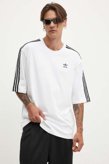 Bavlněné tričko adidas Originals Adicolor Oversized Tee bílá barva, s aplikací, IZ2474