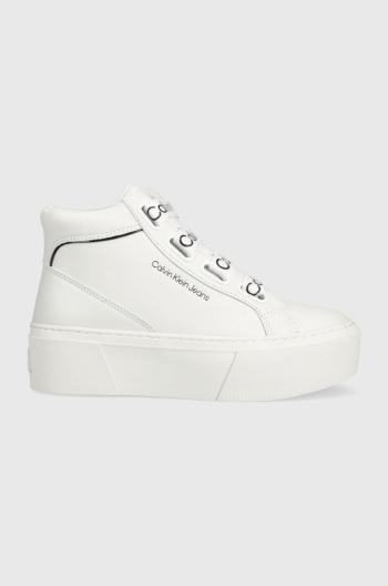 Kožené sneakers boty Calvin Klein Jeans bílá barva