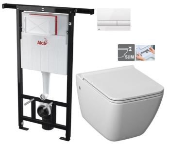 ALCAPLAST Jádromodul předstěnový instalační systém s bílým tlačítkem M1710 + WC JIKA PURE + SEDÁTKO DURAPLAST AM102/1120 M1710 PU1