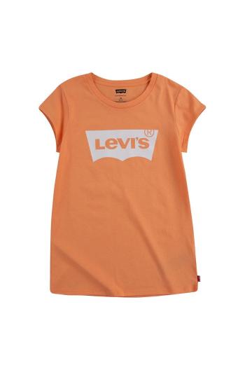 Dětské bavlněné tričko Levi's oranžová barva