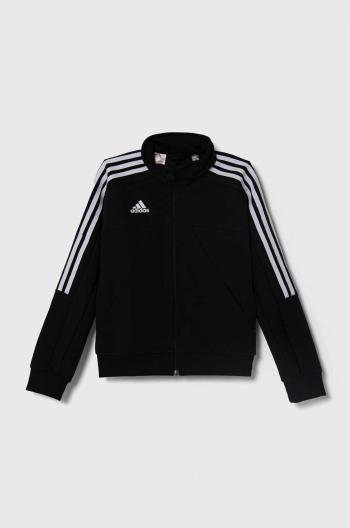 Dětská mikina adidas černá barva, s aplikací