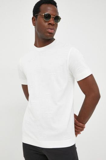 Bavlněné tričko Emporio Armani bílá barva