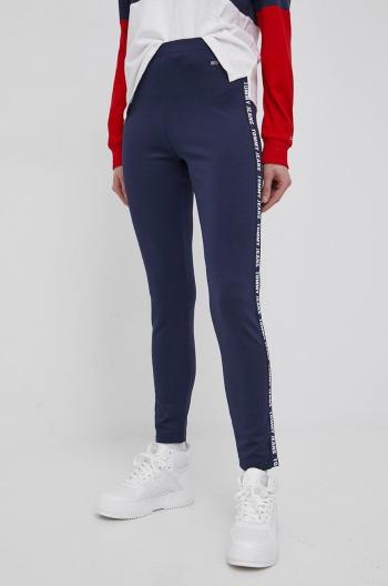 Legíny Tommy Jeans dámské, tmavomodrá barva, s aplikací