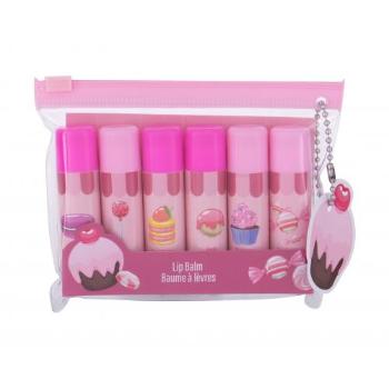 2K Lip Balm Gift Set dárková kazeta balzám na rty 6 x 4,2 g + kosmetická taštička pro ženy