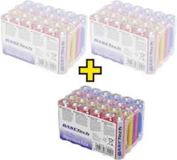 Tužková baterie AA alkalicko-manganová Basetech 2650 mAh, 1.5 V, 72 ks