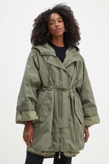 Oboustranná parka Weekend Max Mara zelená barva, přechodná, oversize, 2425026051600