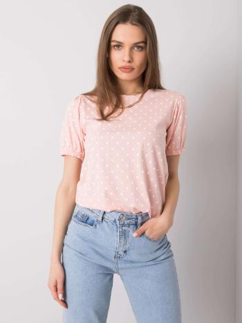 Světle růžové dámské tričko s puntíky D12021Z02321B-pink Velikost: XL