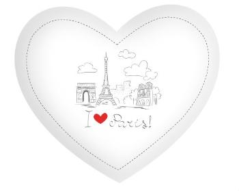 Polštář Srdce I Love Paris