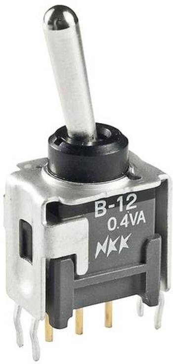 Páčkový přepínač NKK Switches B18AH, 6,6 mm, 28 V/DC, 0,1 A, 1x (zap)/vyp/(zap)