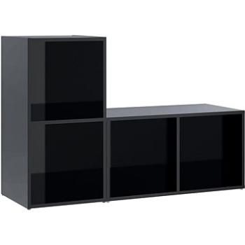 SHUMEE 2 ks černá, vysoký lesk 72 × 35 × 36,5 cm (3079950)