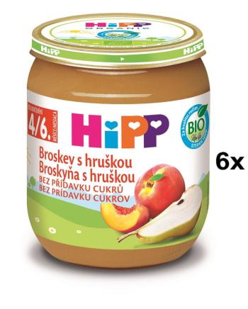 HiPP BIO Broskev s hruškou od uk. 4.-6. měsíce, 6 x 125 g