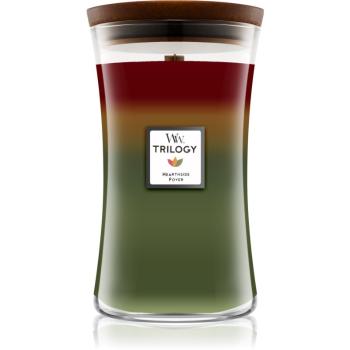 Woodwick Trilogy Hearthside vonná svíčka s dřevěným knotem 609,5 g