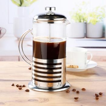 Haushalt international Skleněný french press se satinovanou nerezovou ocelí, 1 l