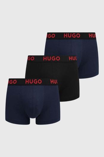 Boxerky HUGO 3-pack pánské, tmavomodrá barva, 50496723