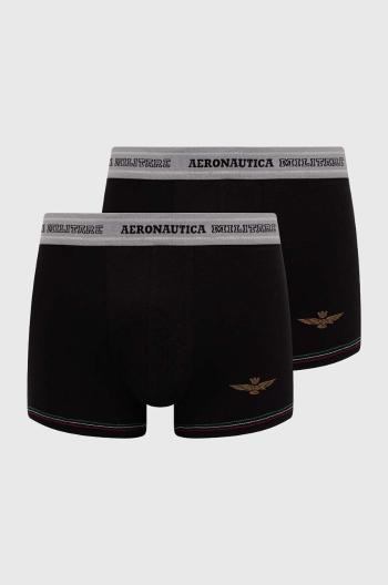 Boxerky Aeronautica Militare 2-pack pánské, černá barva, AM1UBX004