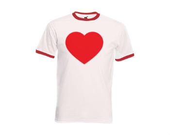 Pánské tričko s kontrastními lemy Jednoduché srdce