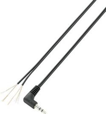 Jack kabel 3,5mm s ot. koncem stereo Voltcraft XL-AC35DW, zástrčka úhlová, černá