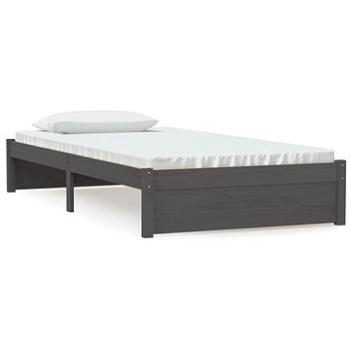 Rám postele šedý masivní dřevo 100 × 200 cm, 814941 (814941)