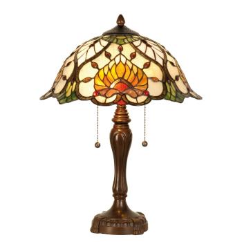 Stolní lampa Tiffany Yellow Garden - Ø 40*50 cm 2x E27 5LL-5390