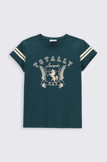 Dětské tričko Coccodrillo zelená barva