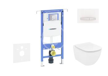 GEBERIT Duofix Modul pro závěsné WC s tlačítkem Sigma50, alpská bílá + Ideal Standard Tesi WC a sedátko, Rimless, SoftClose 111.355.00.5 NE8