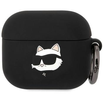 Karl Lagerfeld 3D Logo NFT Choupette Head Silikonové Pouzdro pro Airpods 3 Black (KLA3RUNCHK)