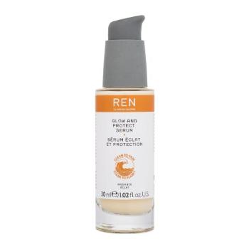 REN Clean Skincare Radiance Glow And Protect Serum 30 ml pleťové sérum pro ženy na rozjasnění pleti; na unavenou pleť