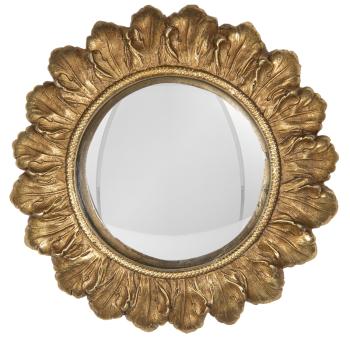Nástěnné zrcadlo ve zlatém masivním rámu Marcellette – Ø 18*2 cm 62S174