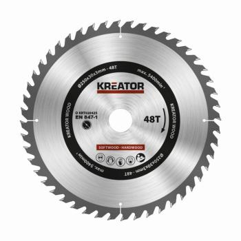 KRT020425 - Pilový kotouč na dřevo 250mm, 48T KREATOR KRT020425