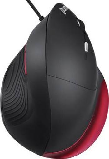 Optická ergonomická myš Perixx PERIMICE-518 R 11561, ergonomická, černá, červená