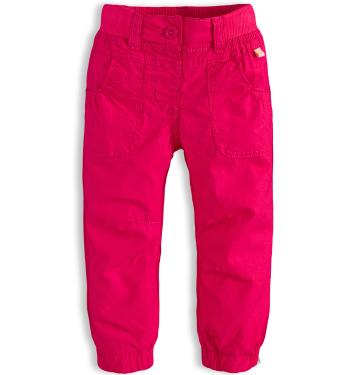 Dívčí plátěné kalhoty  PEBBLESTONE ROSE růžové Velikost: 80