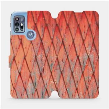 Flipové pouzdro na mobil Motorola Moto G20 - MK01S Oranžový vzor dřeva (5903516706679)