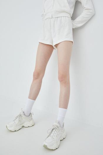 Kraťasy Juicy Couture dámské, bílá barva, hladké, high waist