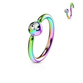 Šperky4U Piercing - duhový kruh, kulička 3 mm - K1020-10083