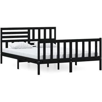 Rám postele černý masivní dřevo 150 × 200 cm King Size, 3101162 (3101162)