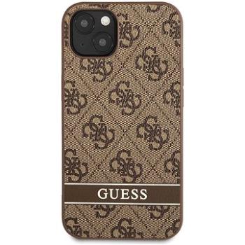 Guess PU 4G Stripe kryt pro Apple iPhone 13 mini Brown (GUHCP13SP4SNW)