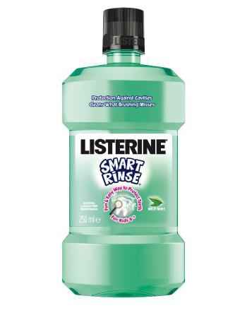 Listerine Smart Rinse Mild Mint ústní voda s fluoridy pro děti od 6 do 12 let, 250 ml