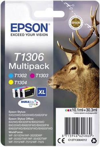 Epson Ink T1306 originál kombinované balení azurová, purppurová, žlutá C13T13064012