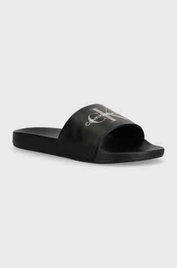 Pantofle Calvin Klein Jeans SLIDE NY PEARL dámské, černá barva, YW0YW01243