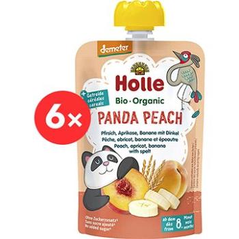 HOLLE Panda Peach  BIO broskev meruňka banan špalda 6× 100 g (7640161877092)