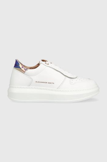 Kožené sneakers boty Alexander Smith Cambridge bílá barva
