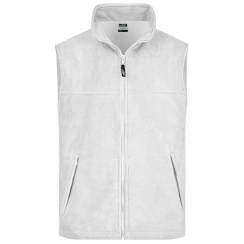 James & Nicholson Pánská fleecová vesta JN045 - Bílá | S