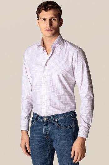 Bavlněné tričko Eton pánské, slim, s italským límcem