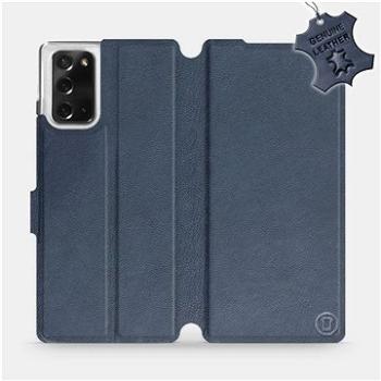 Flipové pouzdro na mobil Samsung Galaxy Note 20 - Modré - kožené -   Blue Leather (5903516332564)