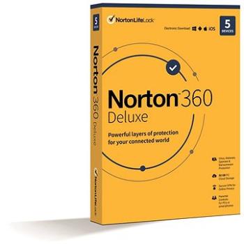 Norton 360 Deluxe 50GB, VPN, 1 uživatel, 5 zařízení, 24 měsíců (elektronická licence) (21435535)