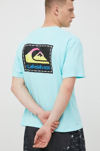 Bavlněné tričko Quiksilver X Stranger Things tyrkysová barva, s potiskem