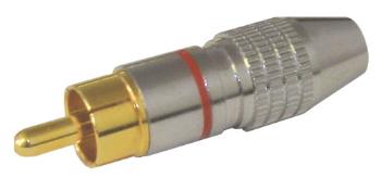 Konektor CINCH kabel kov nikl pr.5mm červený