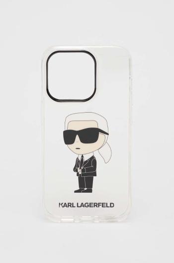 Obal na telefon Karl Lagerfeld iPhone 14 Pro 6,1" pruhledná barva