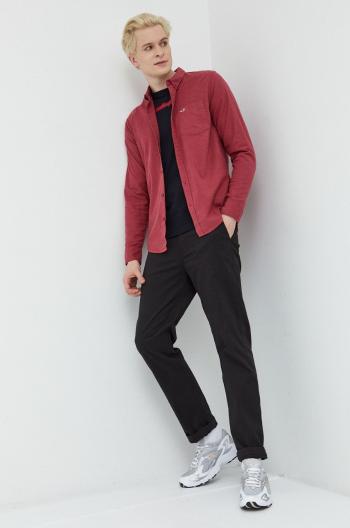 Košile Hollister Co. pánská, růžová barva, regular, s límečkem button-down