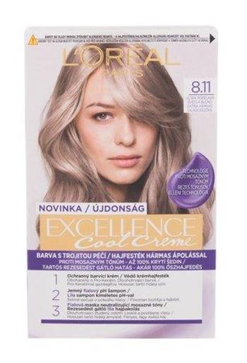 Barva na vlasy L'Oréal Paris - Excellence 8,11 Ultra Ash Light Blond 48 ml , 8.11, popelavá, světlá